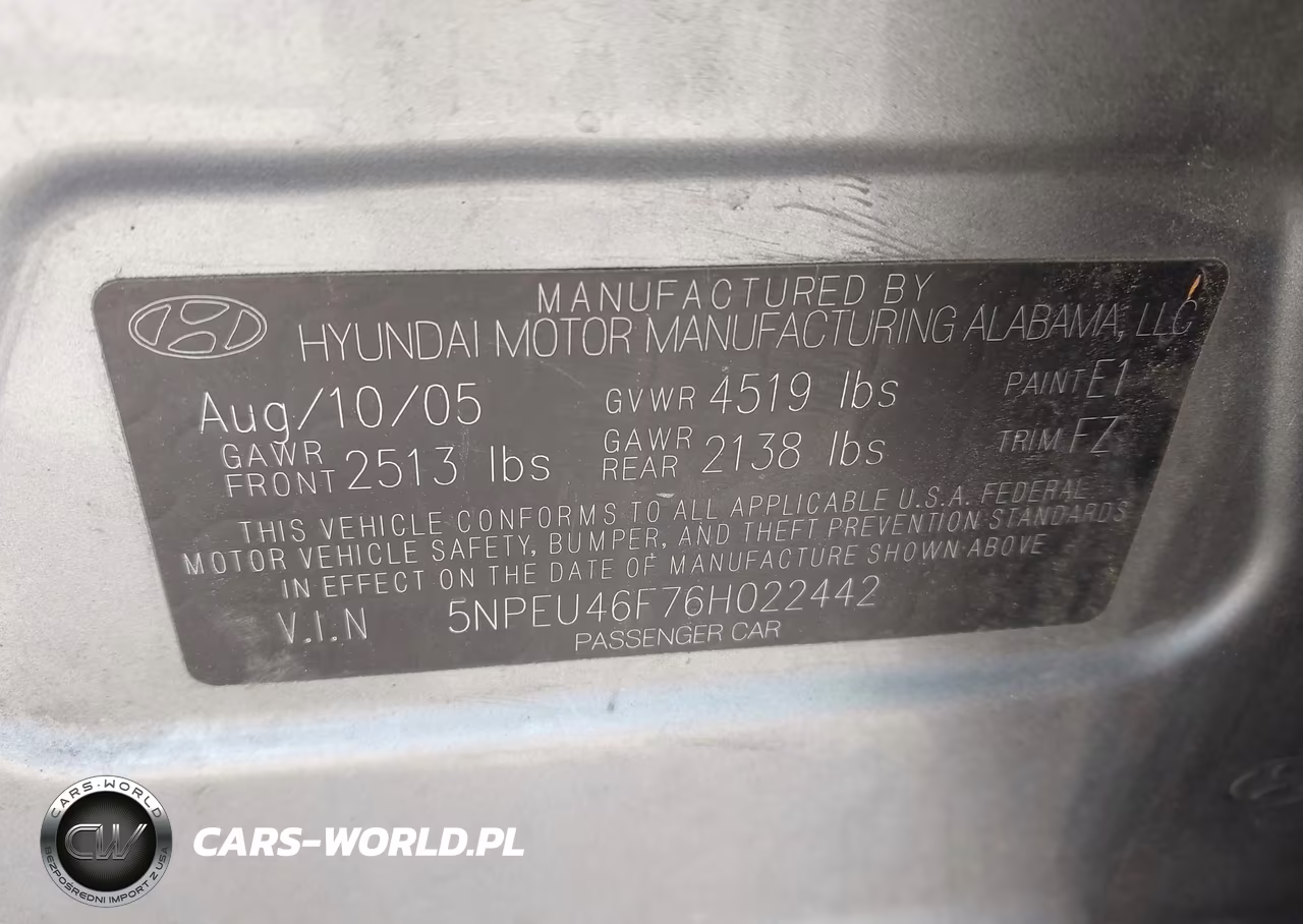 2006 Hyundai Sonata Gls V6-Lx V6 VIN:5NPEU46F76H022442 - 9