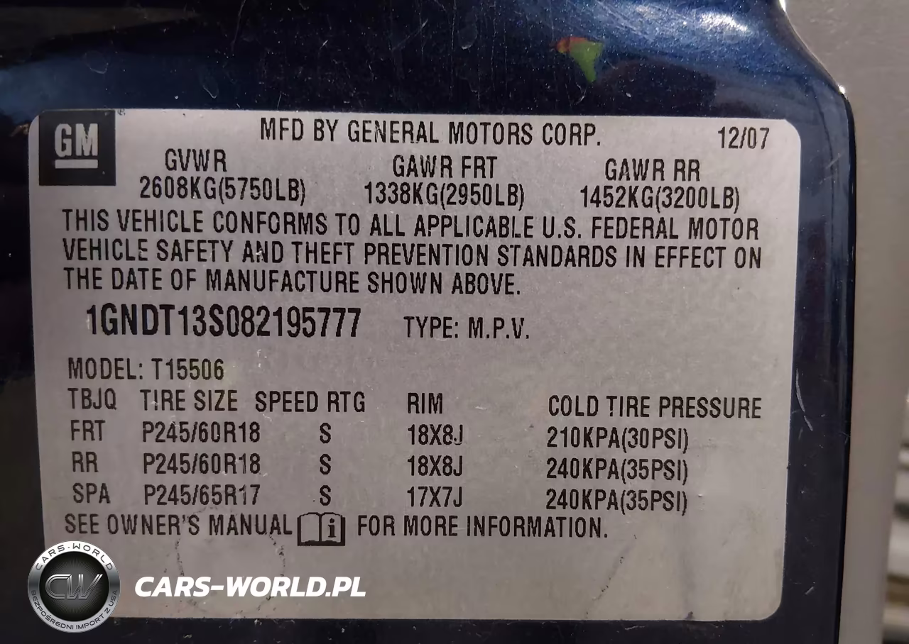 2008 Chevrolet Trailblazer Lt VIN:1GNDT13S082195777 - 9