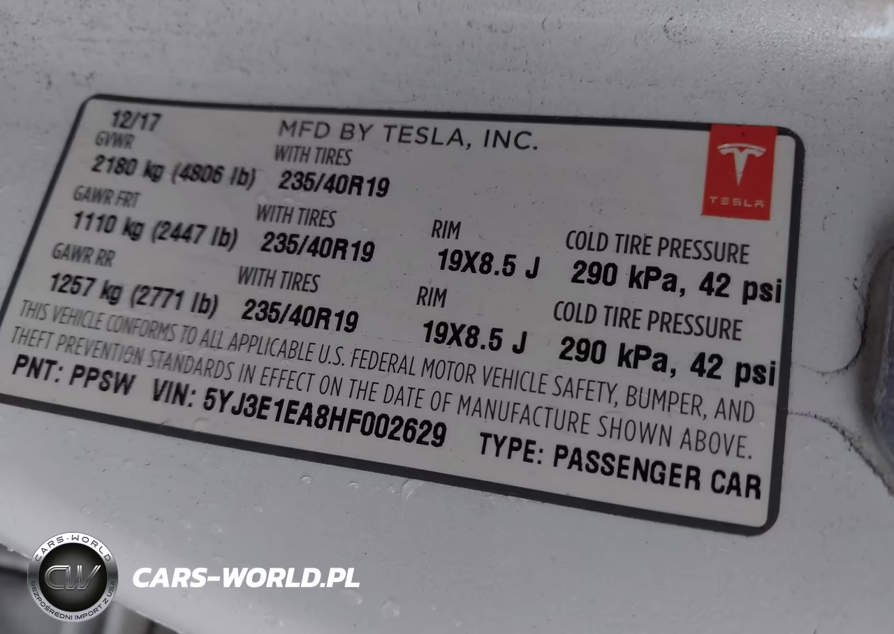 2017 Tesla Model 3 Long Range-Standard VIN:5YJ3E1EA8HF002629 - 9