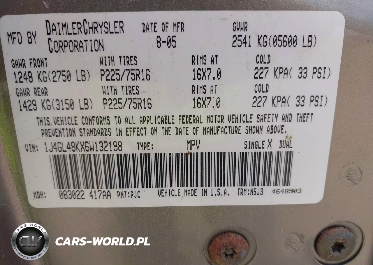 2006 Jeep Liberty Sport VIN:1J4GL48KX6W132198 - 9