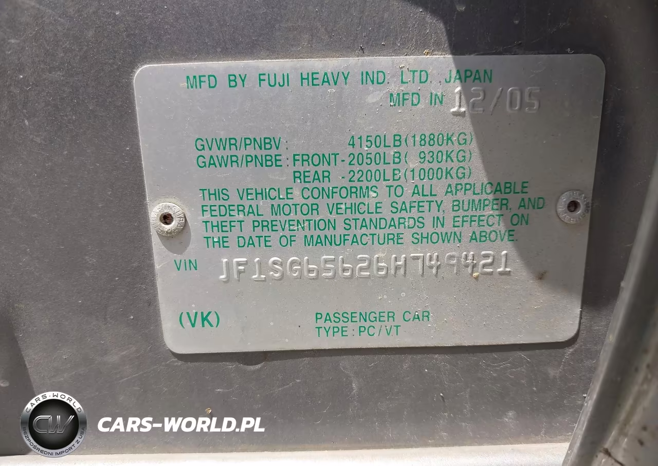2006 Subaru Forester 2.5X VIN:JF1SG65626H749421 - 9