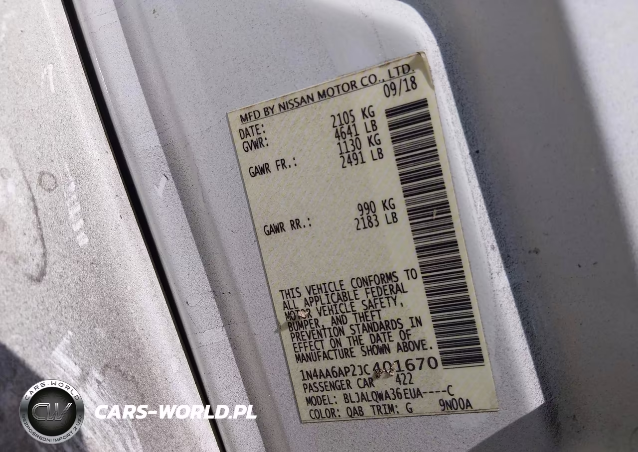 2018 Nissan Maxima 3.5 S VIN:1N4AA6AP2JC401670 - 9