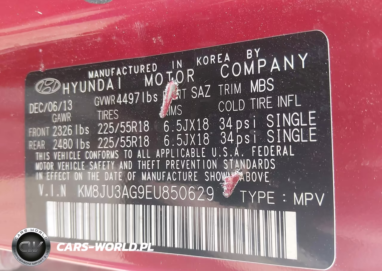2014 Hyundai Tucson Limited VIN:KM8JU3AG9EU850629 - 9