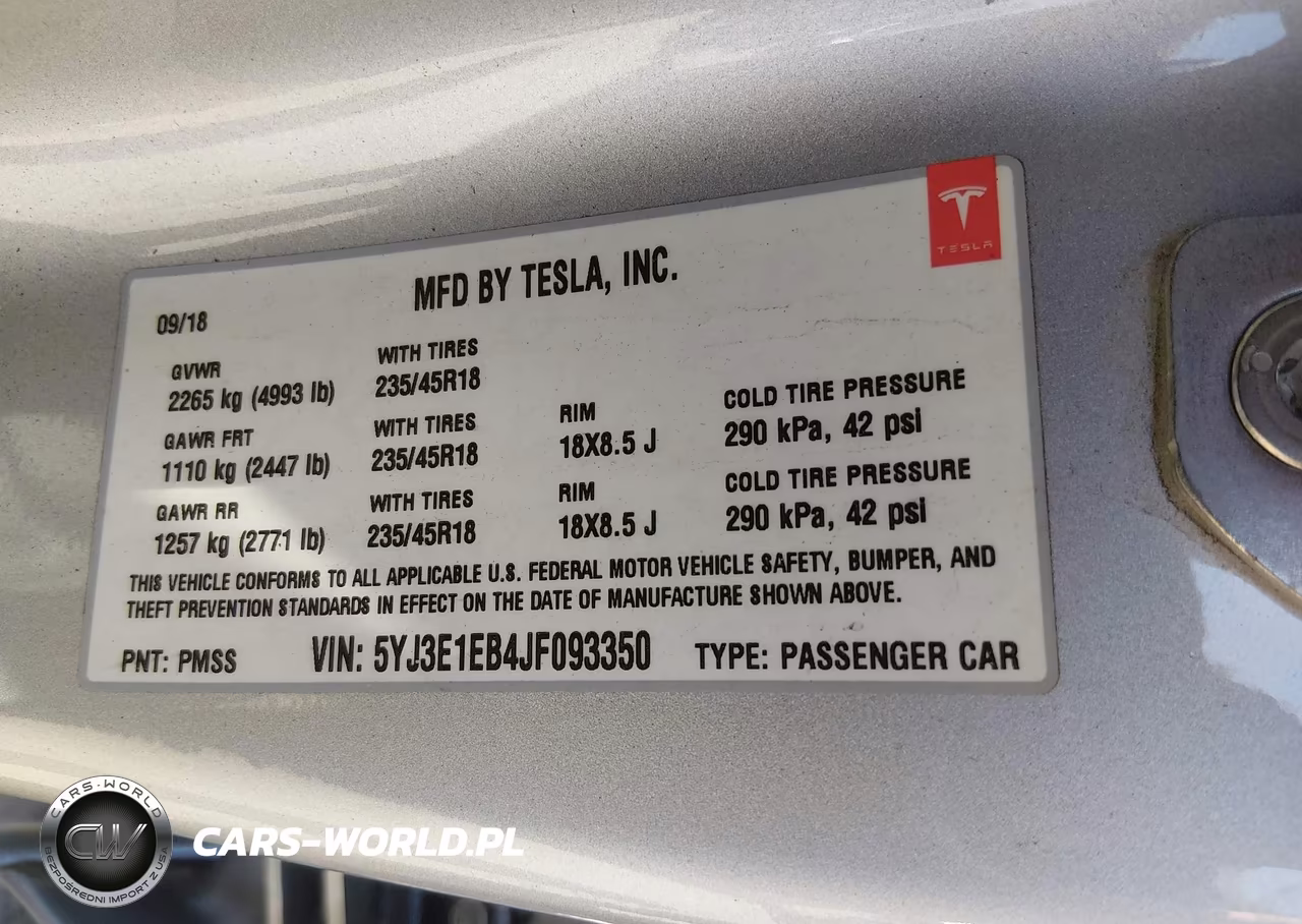 2018 Tesla Model 3 Long Range-Performance VIN:5YJ3E1EB4JF093350 - 9
