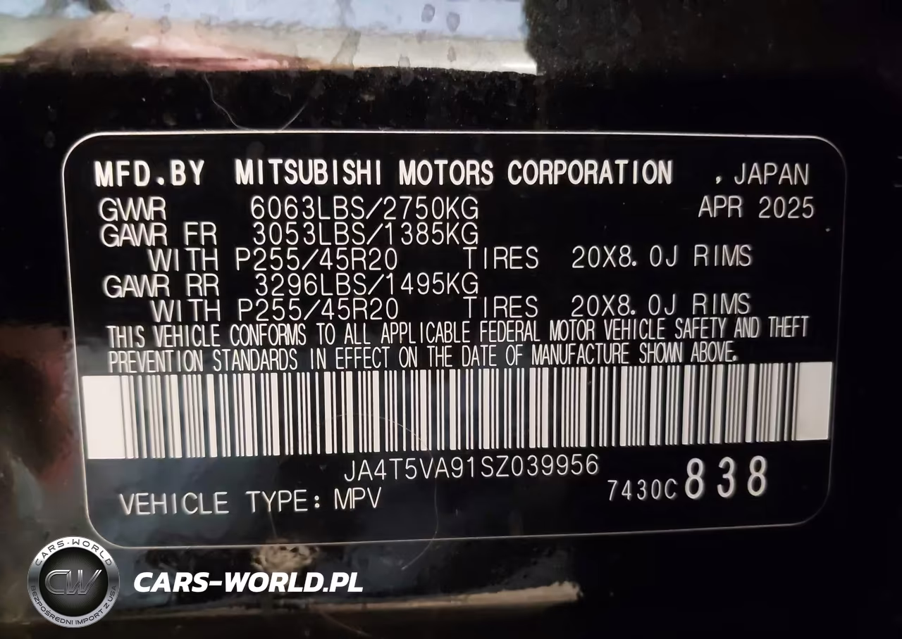 2025 Mitsubishi Outlander Phev Se S-Awc VIN:JA4T5VA91SZ039956 - 9