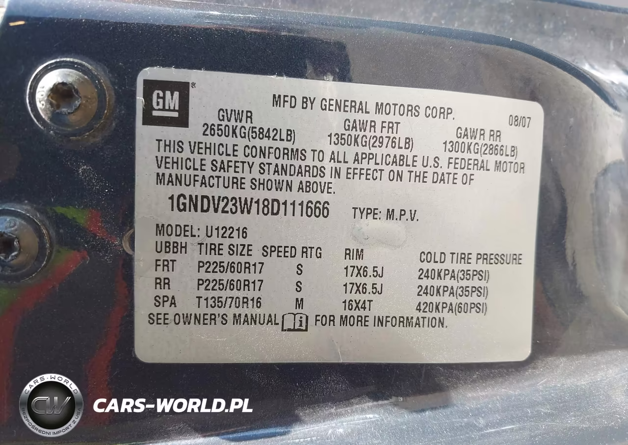 2008 Chevrolet Uplander Ls VIN:1GNDV23W18D111666 - 9