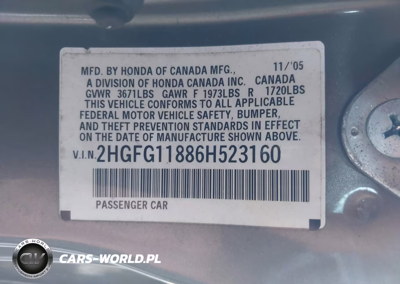 2006 Honda Civic Ex VIN:2HGFG11886H523160 - 9