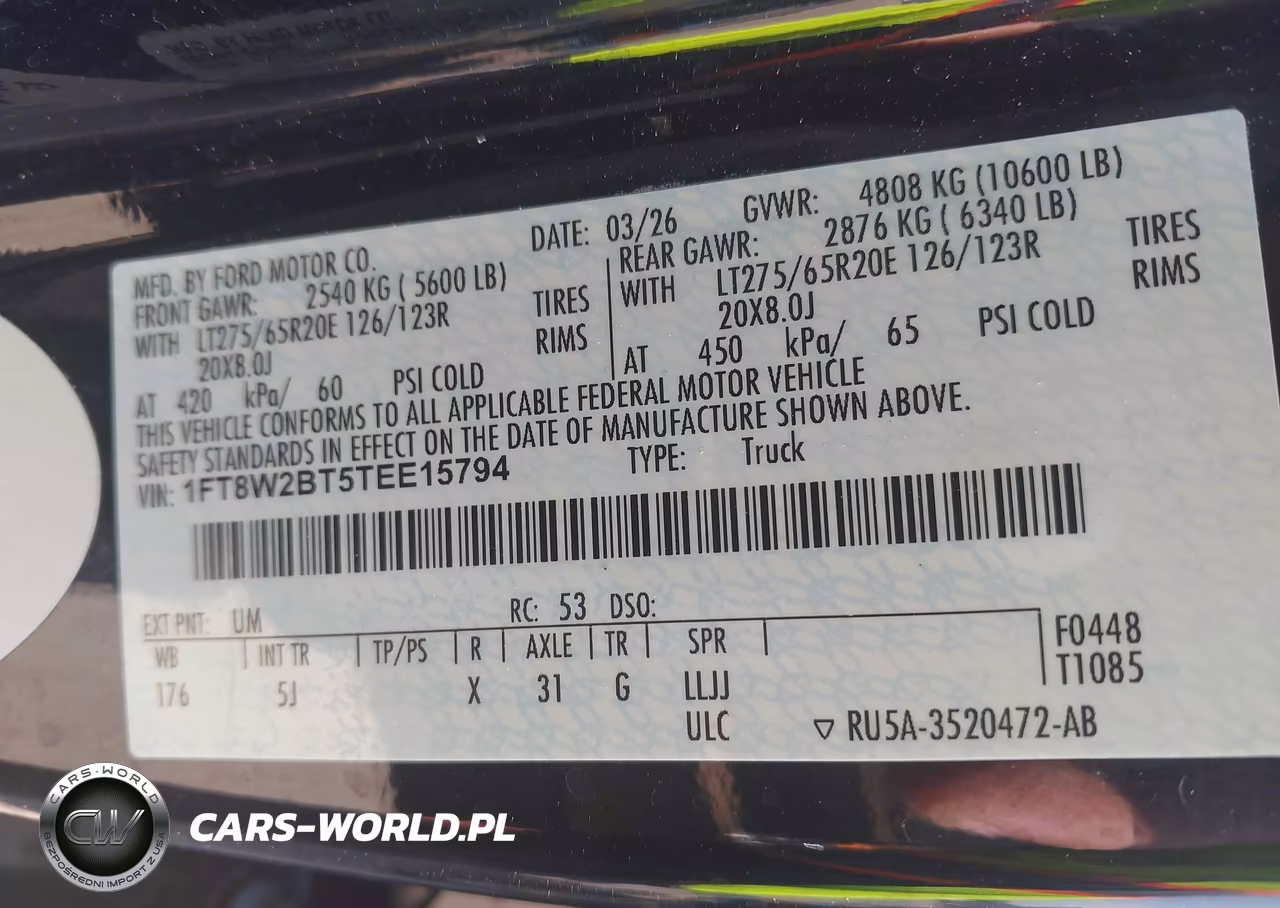 2026 Ford F-250 Lariat VIN:1FT8W2BT5TEE15794 - 8