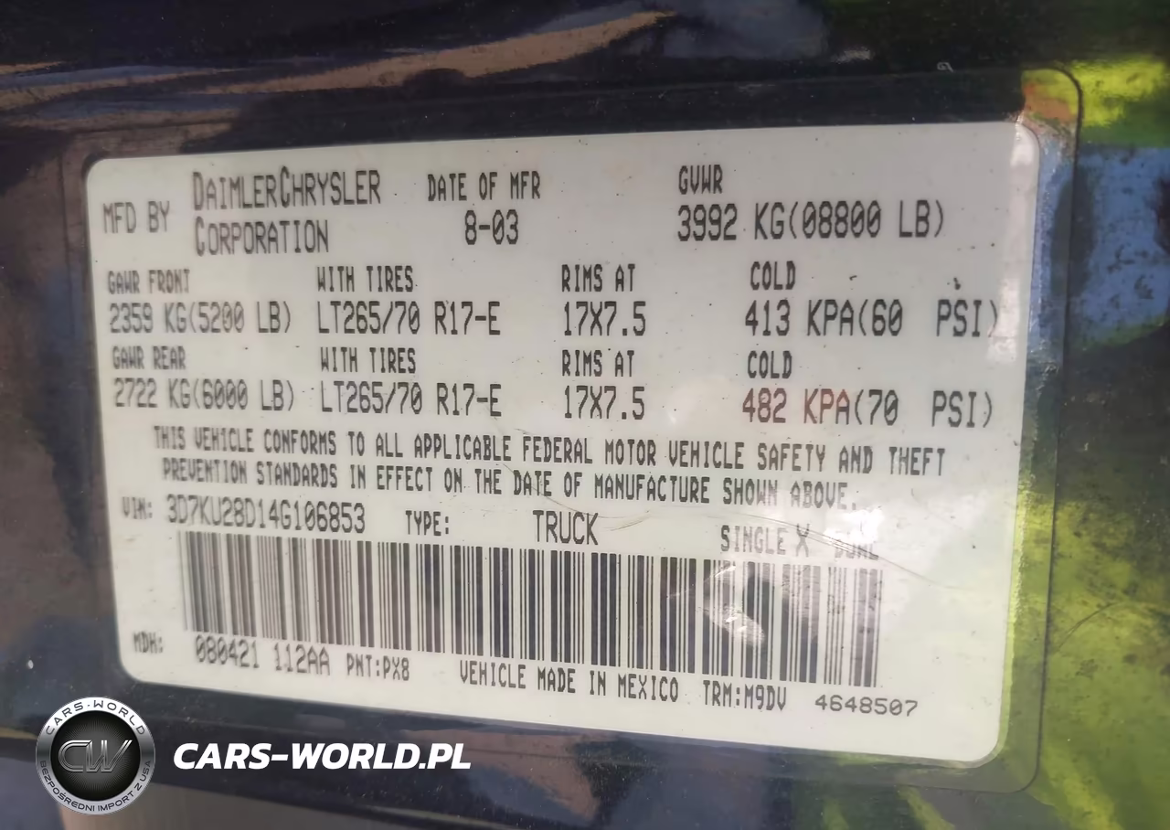 2004 Dodge Ram 2500 Slt-Laramie VIN:3D7KU28D14G106853 - 9