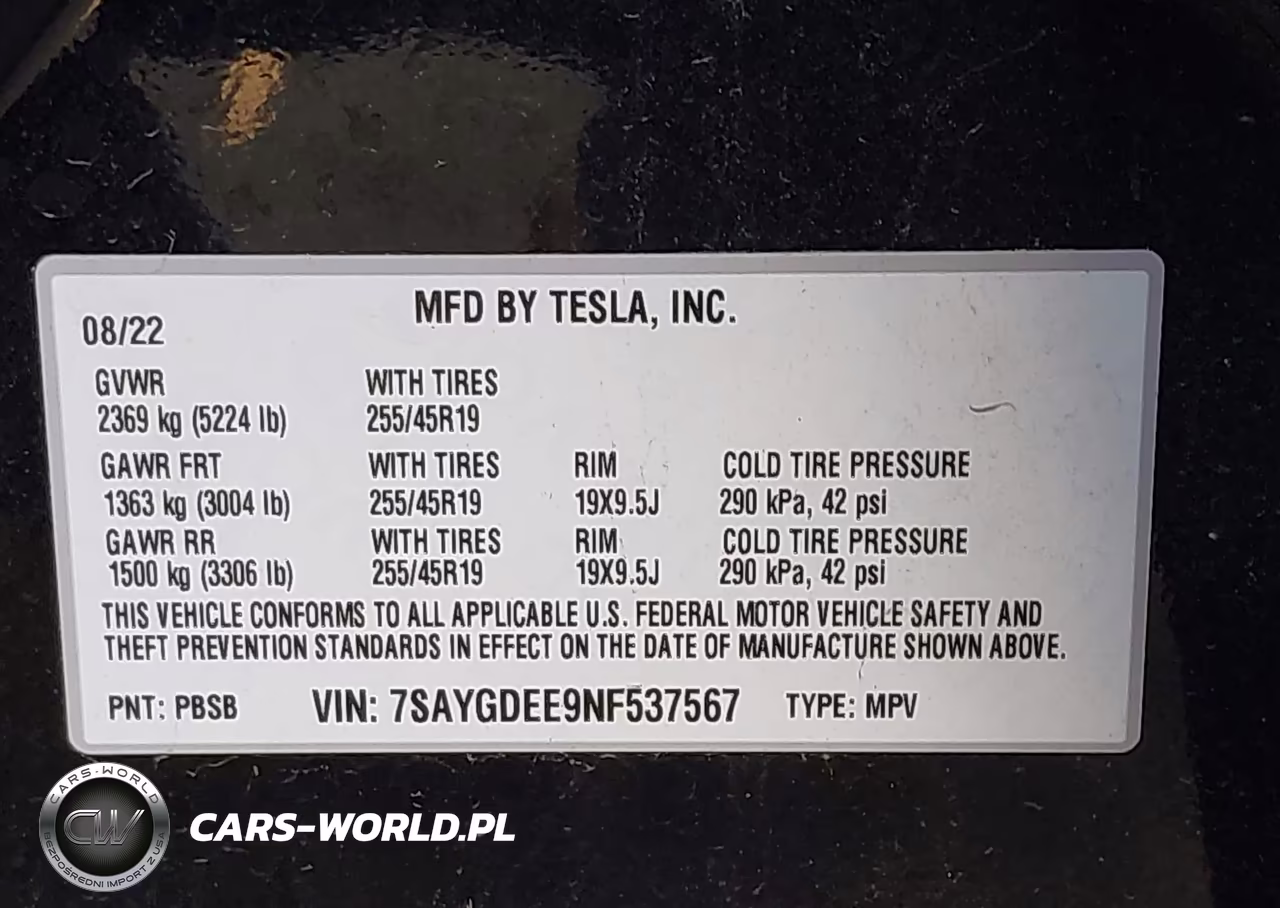2022 Tesla Model Y VIN:7SAYGDEE9NF537567 - 9