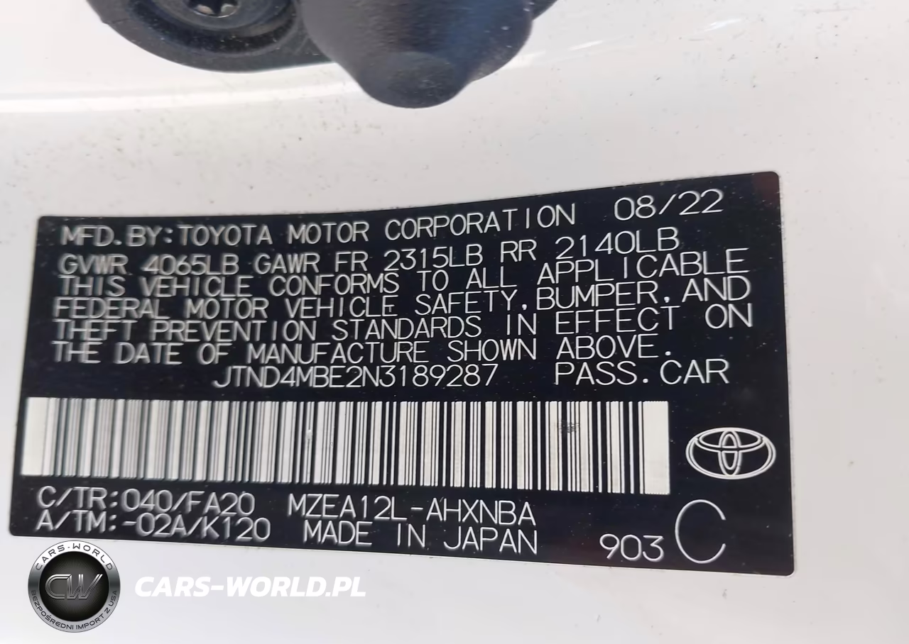 2022 Toyota Corolla Se VIN:JTND4MBE2N3189287 - 9