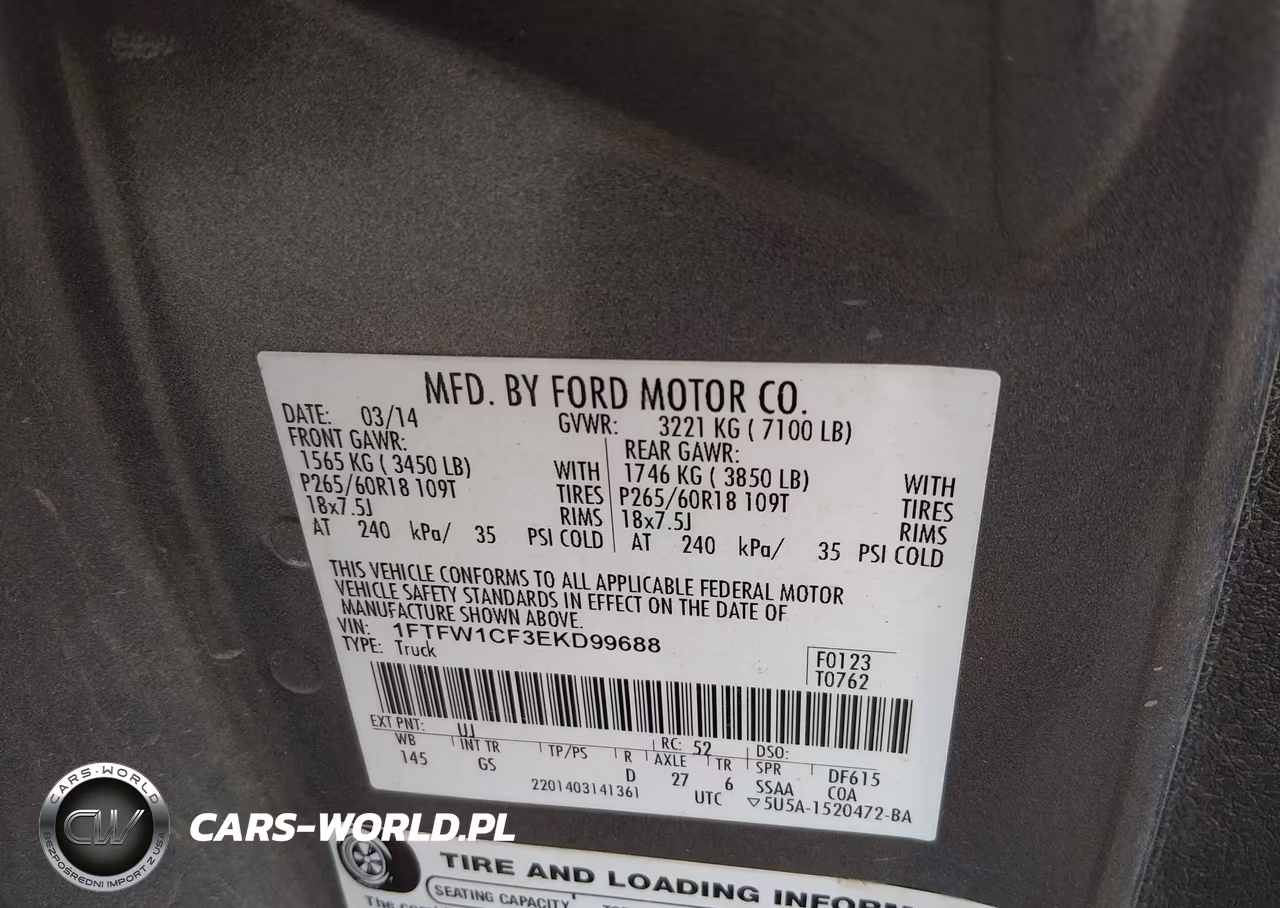 2014 Ford F-150 Xlt VIN:1FTFW1CF3EKD99688 - 9