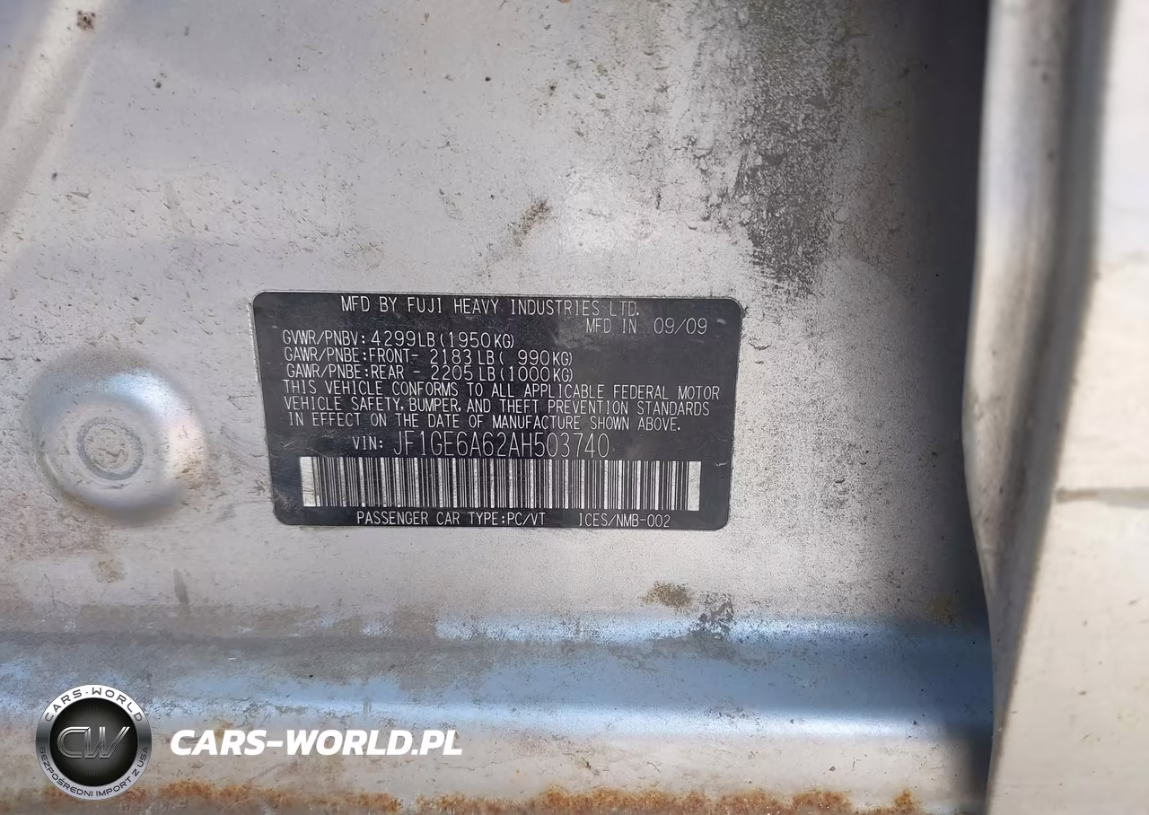2010 Subaru Impreza 2.5I VIN:JF1GE6A62AH503740 - 9