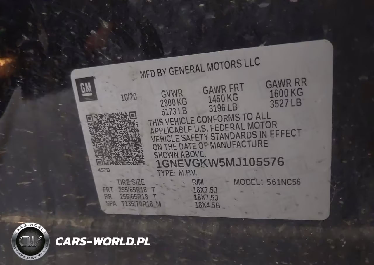 2021 Chevrolet Traverse Awd Lt Cloth VIN:1GNEVGKW5MJ105576 - 9