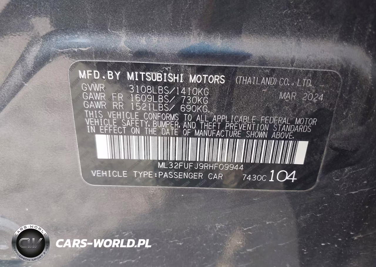 2024 Mitsubishi Mirage G4 Black Edition-Es-Le VIN:ML32FUFJ9RHF09944 - 9