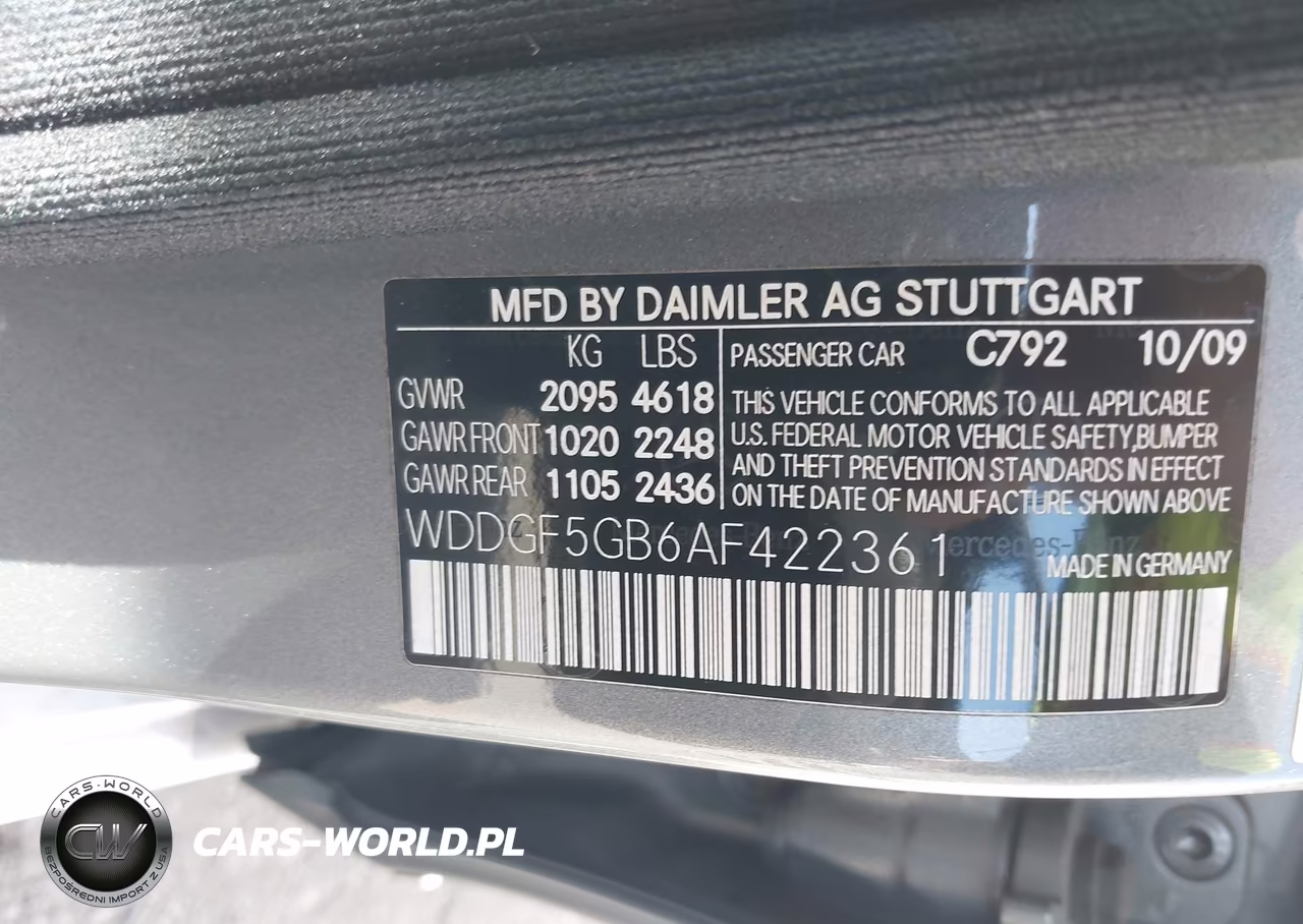 2010 Mercedes-Benz C 350 Sport VIN:WDDGF5GB6AF422361 - 9