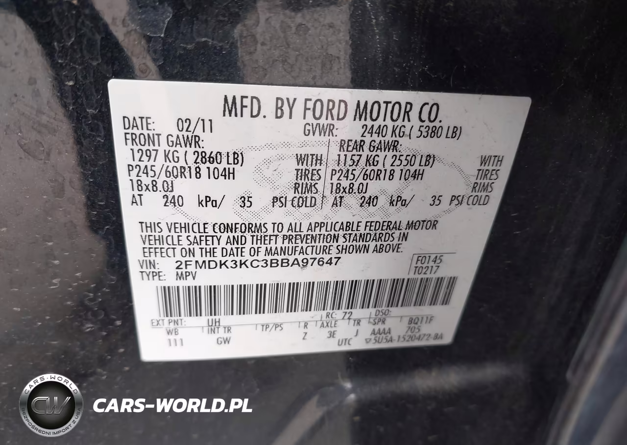 2011 Ford Edge Limited VIN:2FMDK3KC3BBA97647 - 9