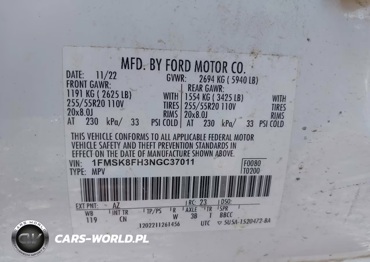 2022 Ford Explorer Limited VIN:1FMSK8FH3NGC37011 - 9