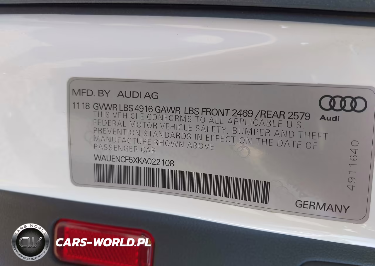 2019 Audi A5 45 Premium VIN:WAUENCF5XKA022108 - 9