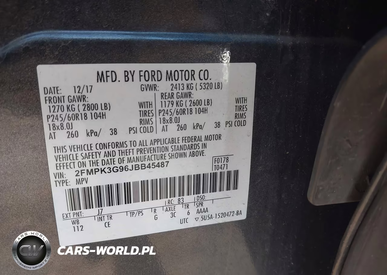 2018 Ford Edge Se VIN:2FMPK3G96JBB45487 - 9
