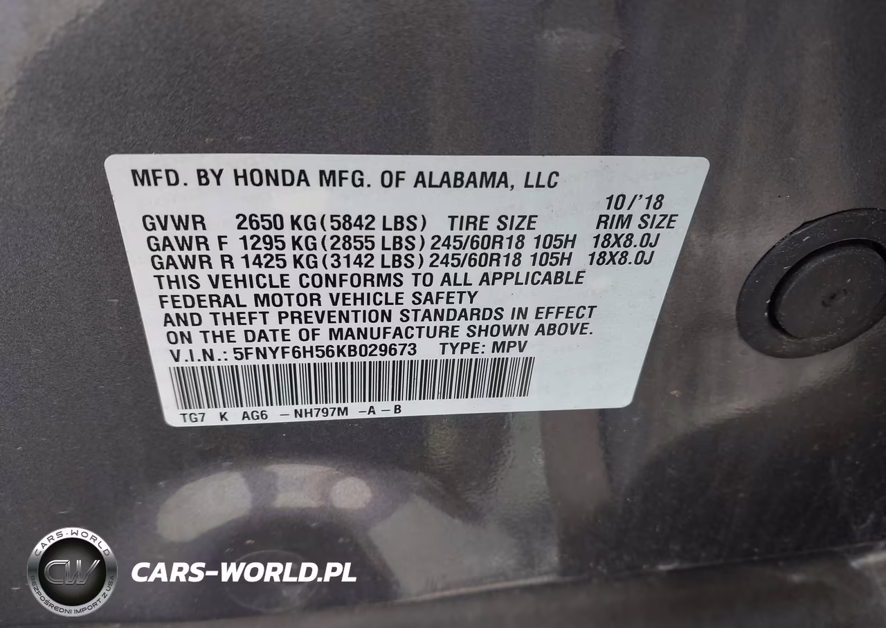 2019 Honda Pilot Ex-L VIN:5FNYF6H56KB029673 - 9
