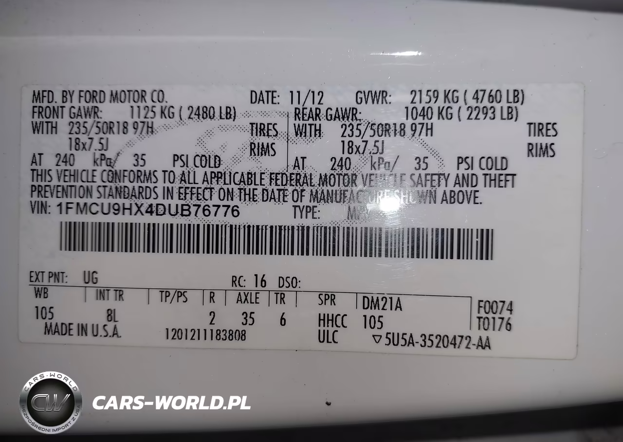 2013 Ford Escape Sel VIN:1FMCU9HX4DUB76776 - 9