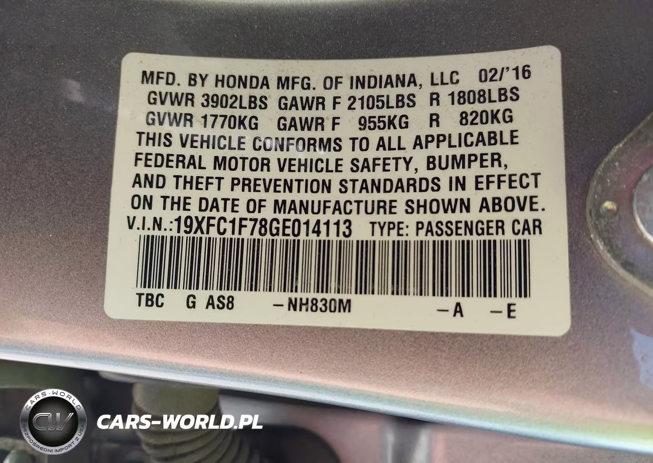 2016 Honda Civic Ex-L VIN:19XFC1F78GE014113 - 9