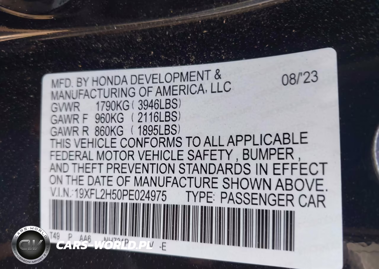 2023 Honda Civic Lx VIN:19XFL2H50PE024975 - 9