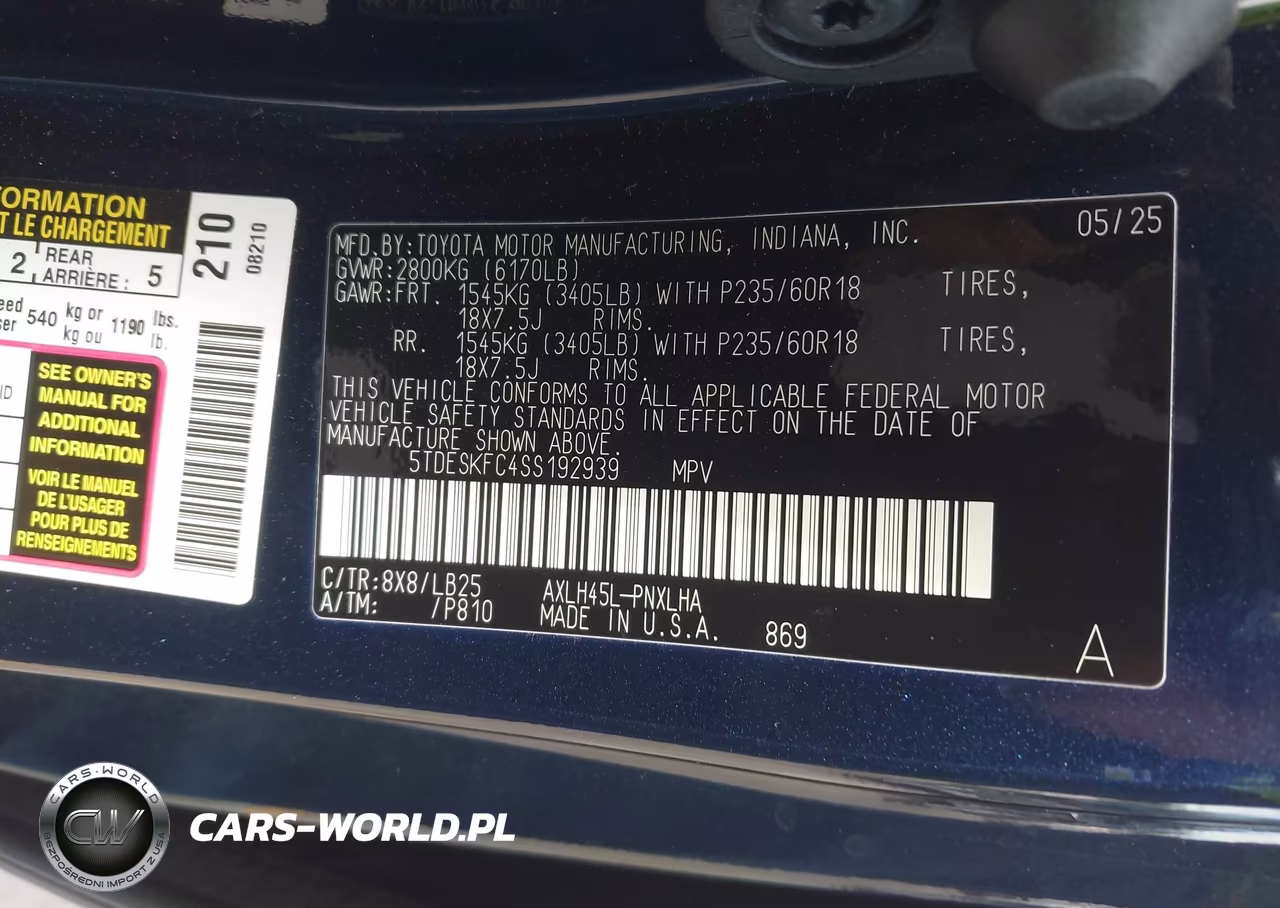 2025 Toyota Sienna Platinum VIN:5TDESKFC4SS192939 - 9