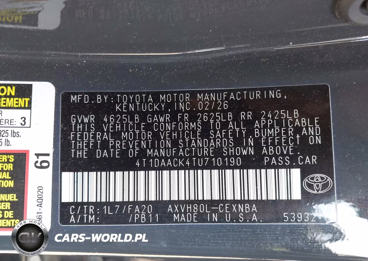 2026 Toyota Camry Le VIN:4T1DAACK4TU710190 - 9