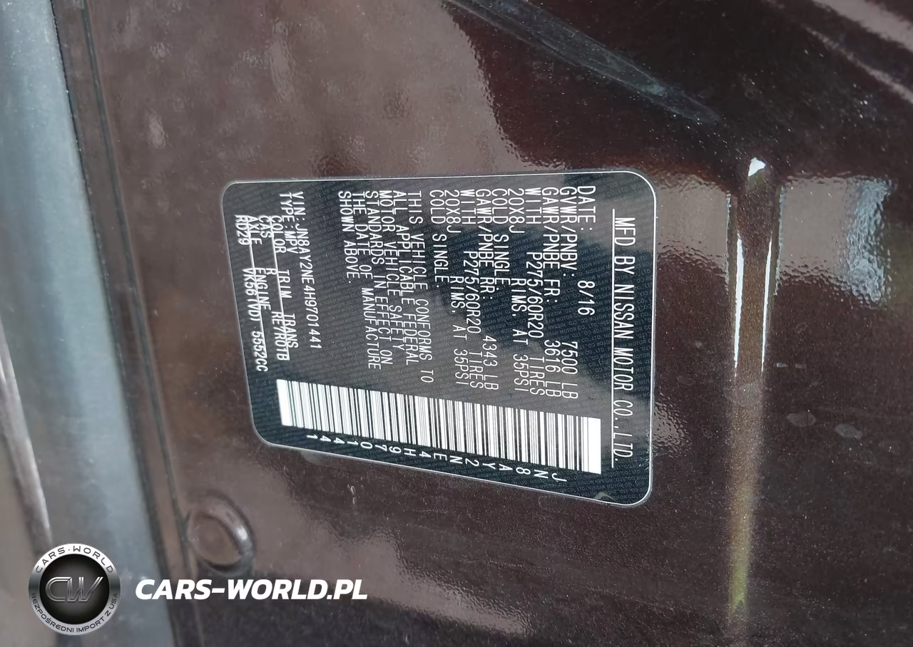 2017 Nissan Armada Platinum VIN:JN8AY2NE4H9701441 - 9