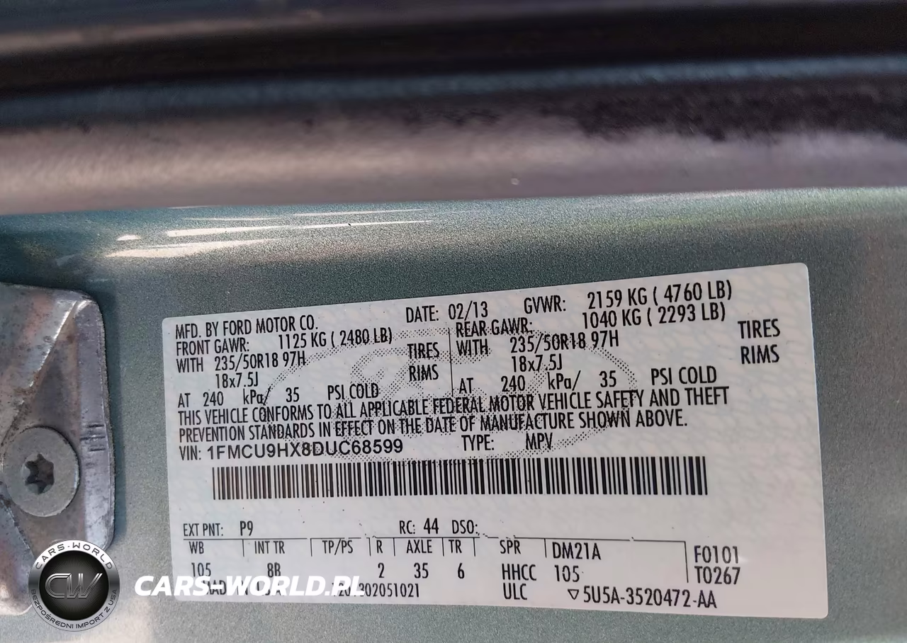 2013 Ford Escape Sel VIN:1FMCU9HX8DUC68599 - 9