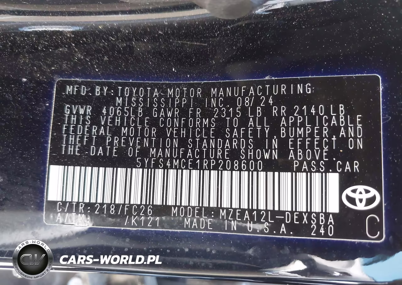 2024 Toyota Corolla Se VIN:5YFS4MCE1RP208600 - 9