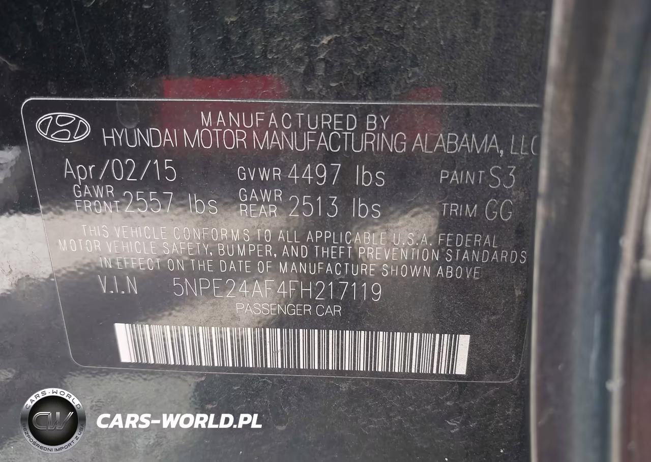 2015 Hyundai Sonata Se VIN:5NPE24AF4FH217119 - 9