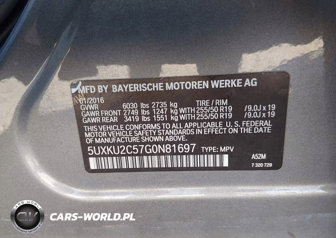 2016 BMW X6 xDrive35I VIN:5UXKU2C57G0N81697 - 9