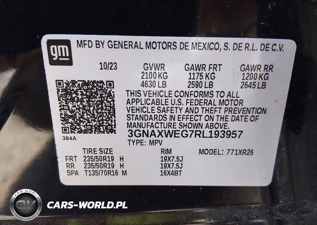 2024 Chevrolet Equinox Awd Rs VIN:3GNAXWEG7RL193957 - 9