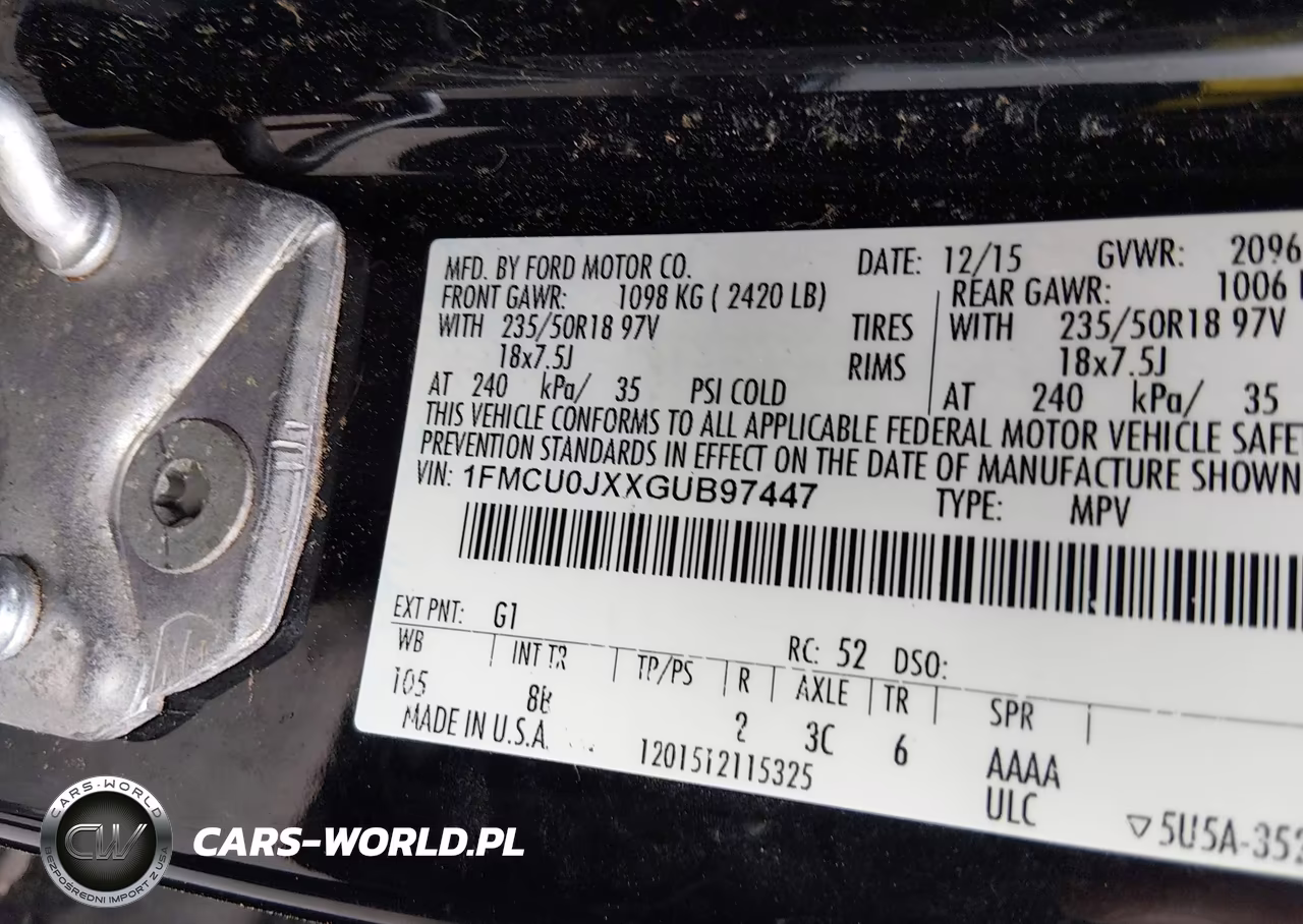 2016 Ford Escape Titanium VIN:1FMCU0JXXGUB97447 - 9