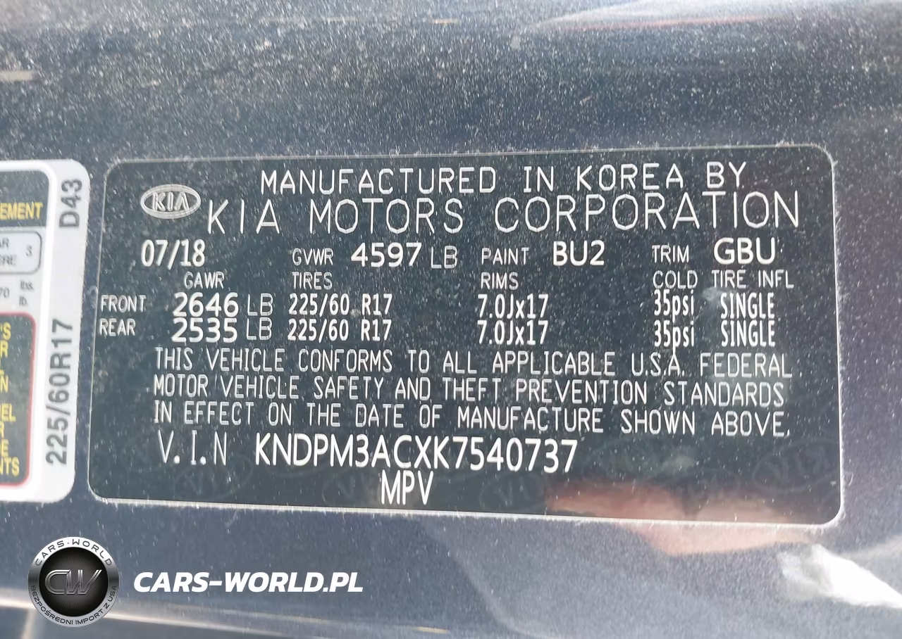 2019 Kia Sportage Lx VIN:KNDPM3ACXK7540737 - 9