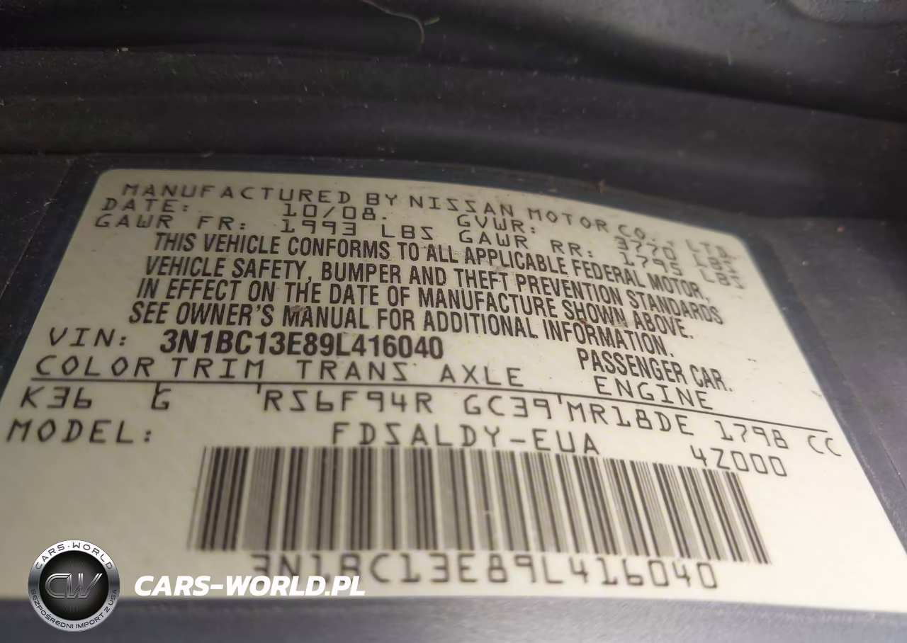 2009 Nissan Versa 1.8S VIN:3N1BC13E89L416040 - 9