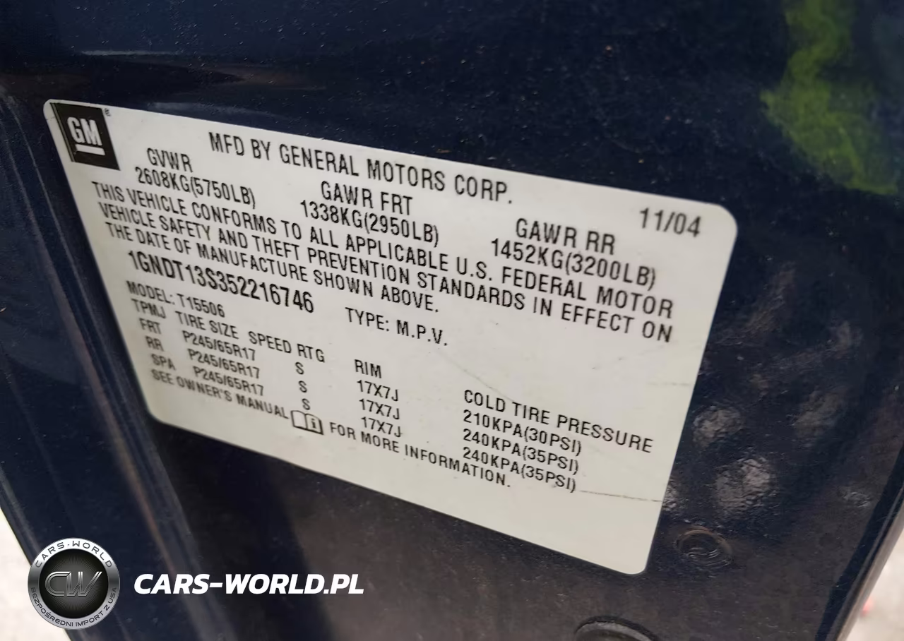 2005 Chevrolet Trailblazer Ls VIN:1GNDT13S352216746 - 9