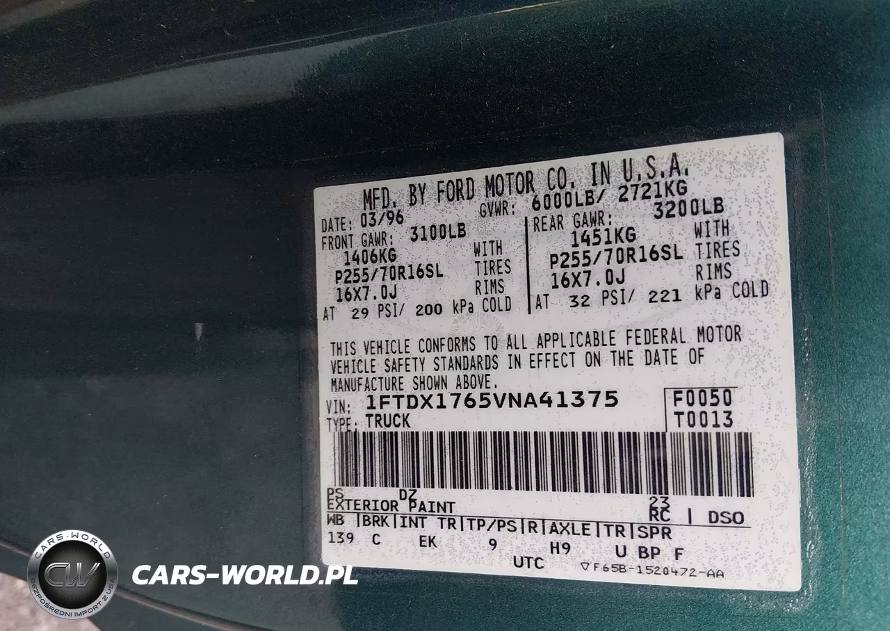 1997 Ford F-150 Lariat-Standard-Xl-Xlt VIN:1FTDX1765VNA41375 - 9