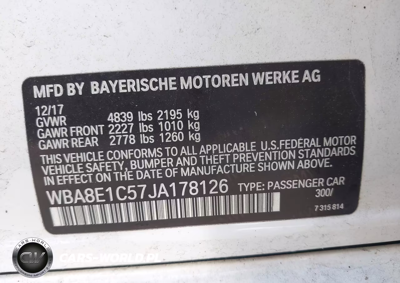 2018 BMW 330E Iperformance VIN:WBA8E1C57JA178126 - 9