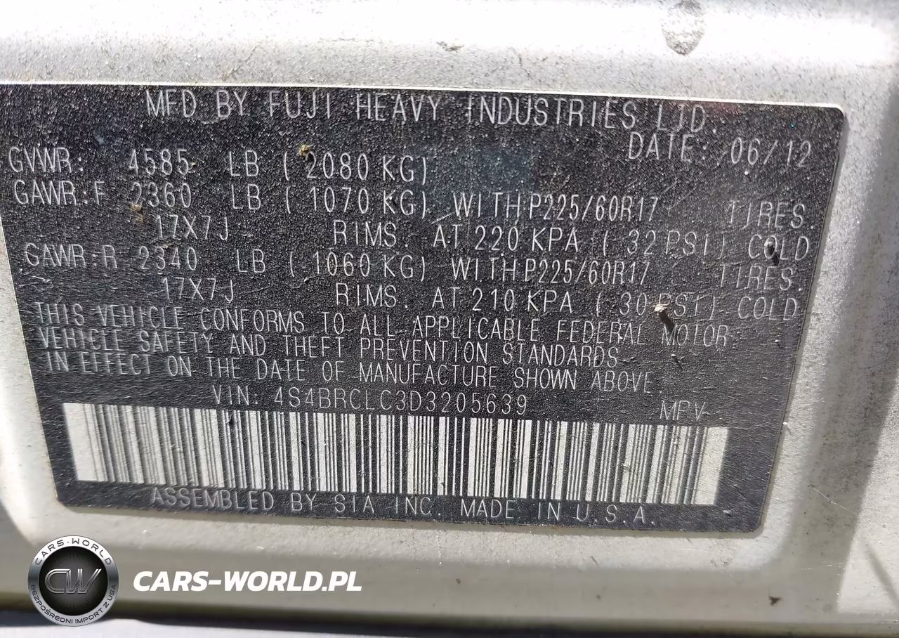 2013 Subaru Outback 2.5I Limited VIN:4S4BRCLC3D3205639 - 9