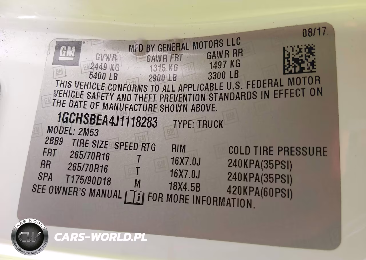 2018 Chevrolet Colorado Wt VIN:1GCHSBEA4J1118283 - 9