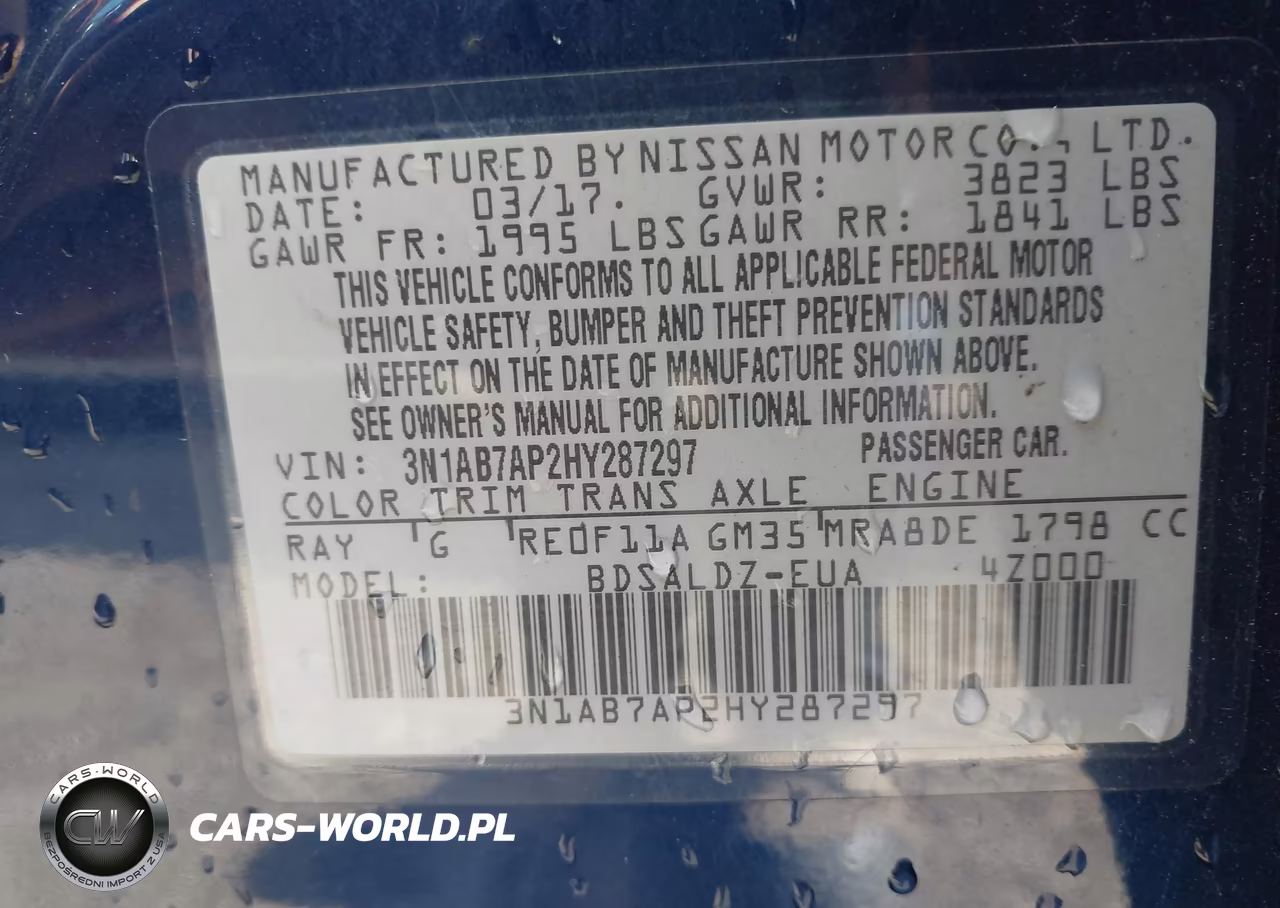 2017 Nissan Sentra Sv VIN:3N1AB7AP2HY287297 - 9