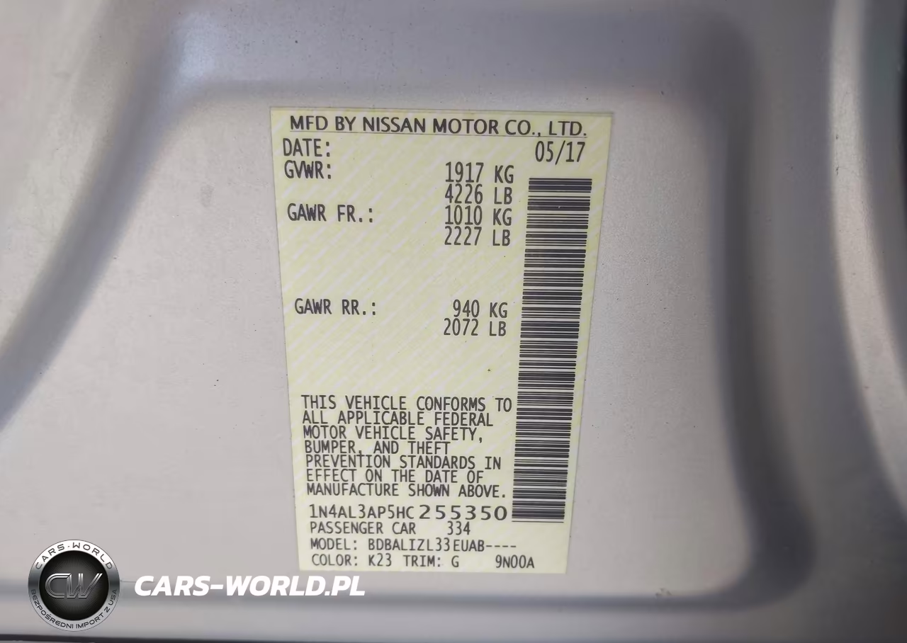 2017 Nissan Altima 2.5 Sv VIN:1N4AL3AP5HC255350 - 9