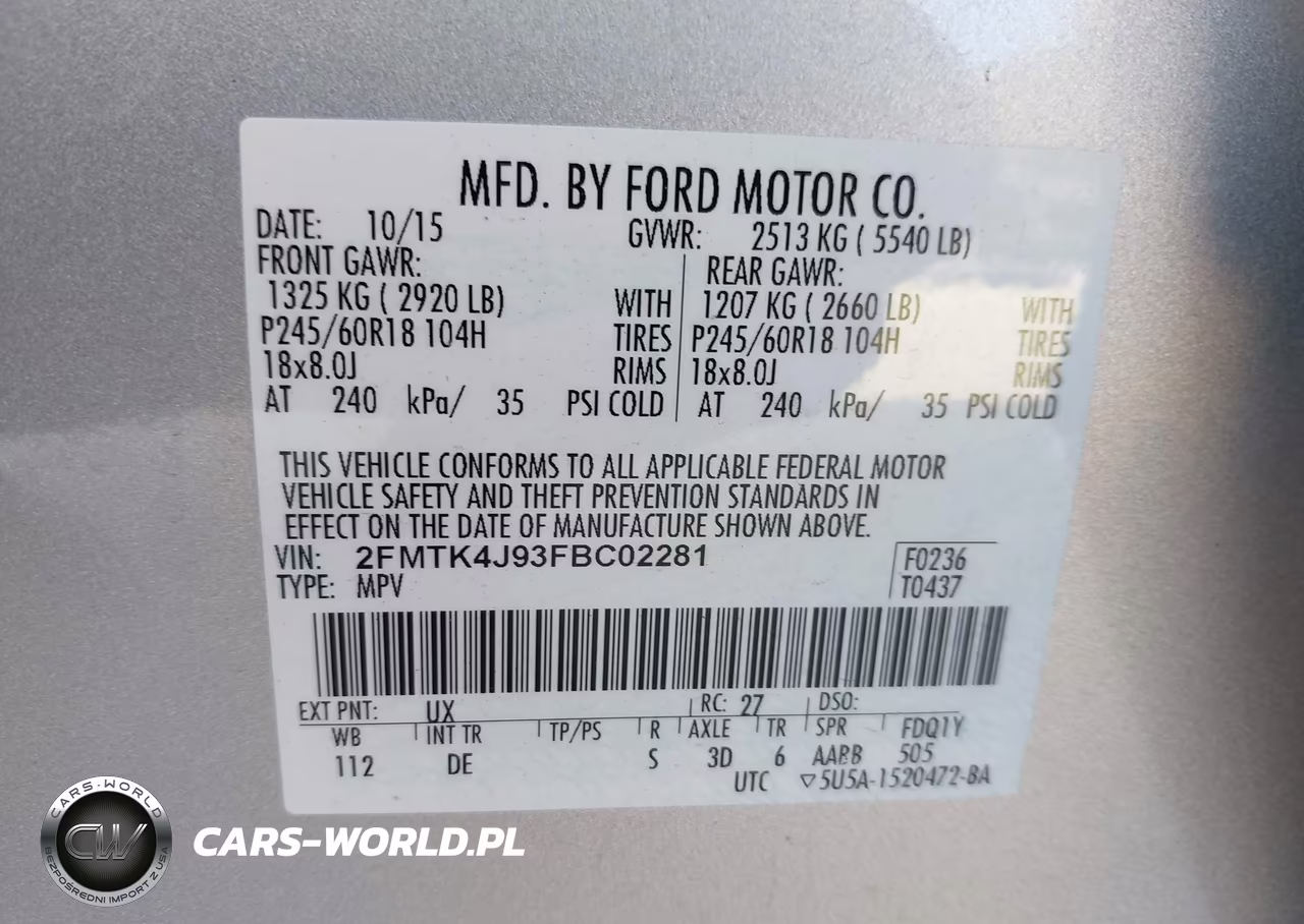 2015 Ford Edge Sel VIN:2FMTK4J93FBC02281 - 9