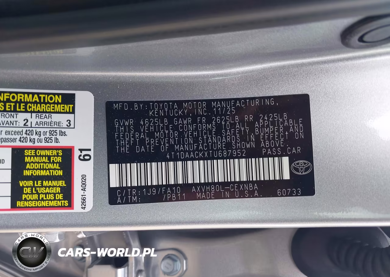 2026 Toyota Camry Le VIN:4T1DAACKXTU687952 - 9