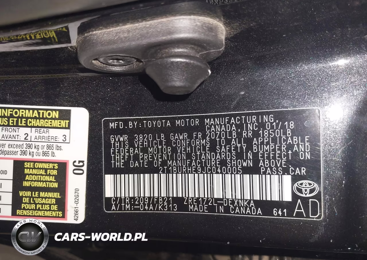 2018 Toyota Corolla Le VIN:2T1BURHE9JC040005 - 9
