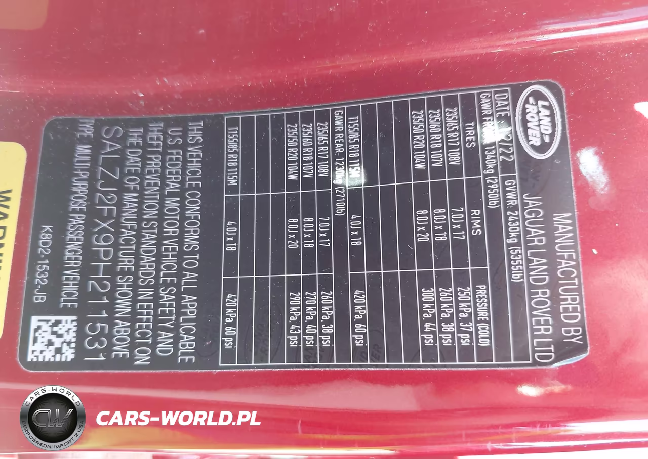 2023 Land Rover Range Rover Evoque S VIN:SALZJ2FX9PH211531 - 9